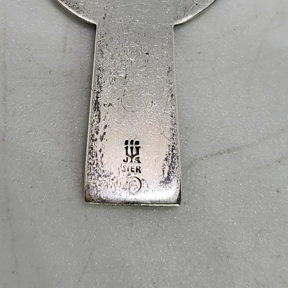 Retired James Avery Large Sterling Celtic Cross Pendant w North Star Center